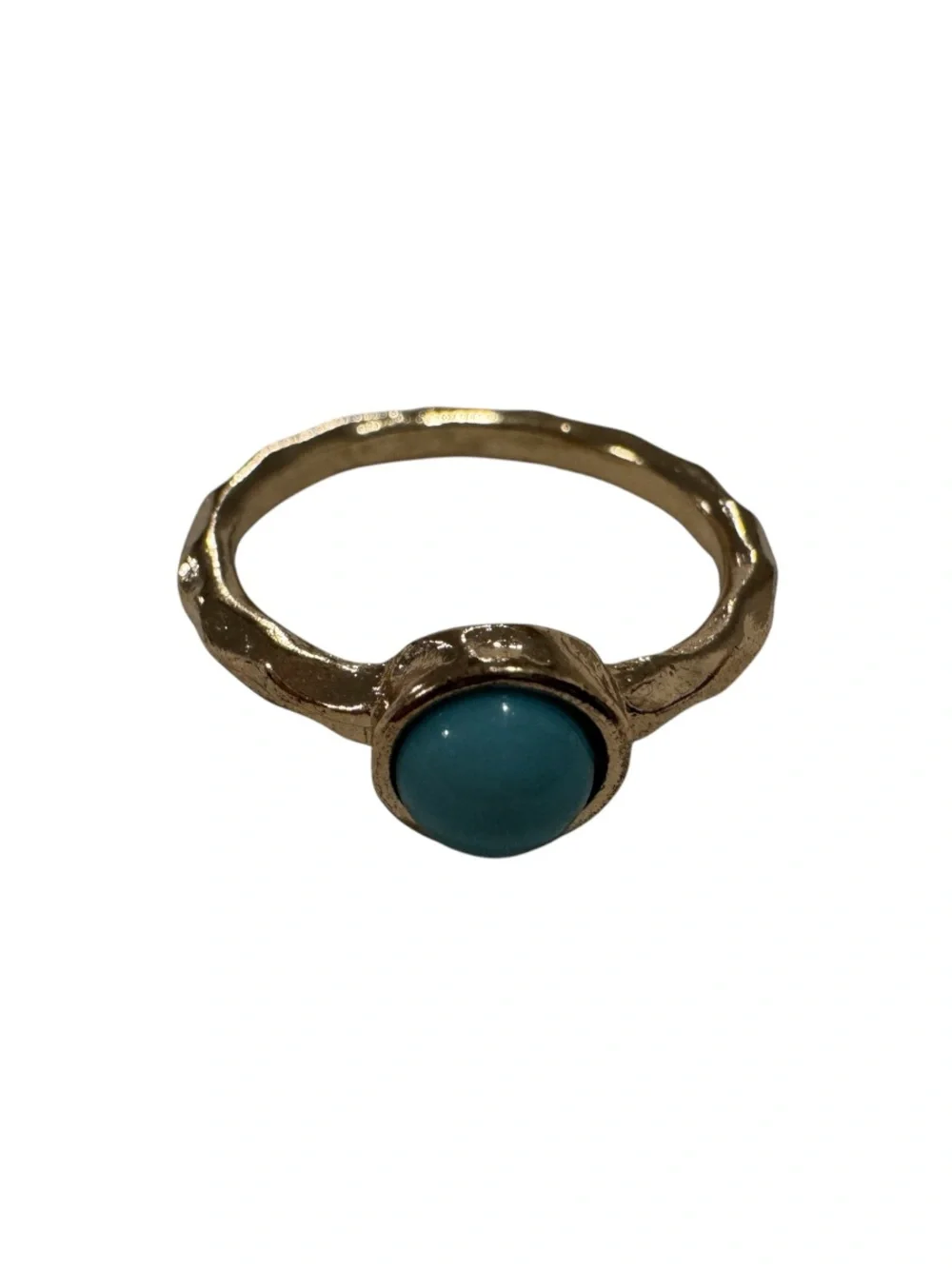 Gold Ring with Turquoise Stone - Elegant Women's Jewelry